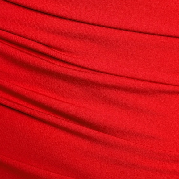 Lulus Red Ruched One-Shoulder Bodycon Midi Dress - Picture 7 of 8